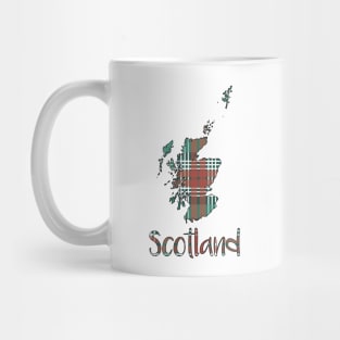 Scotland Christmas Tartan Map Typography Design Mug